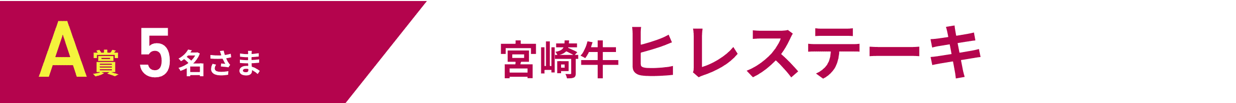 A賞 5名さま 宮崎牛ヒレステーキ