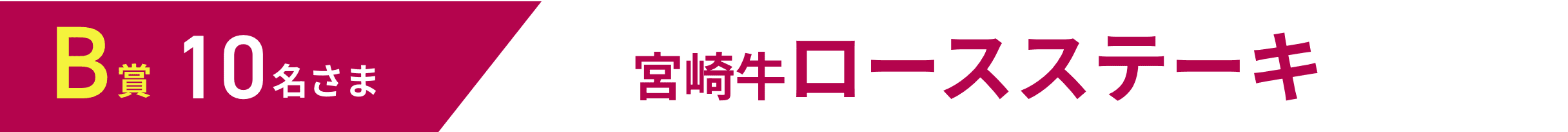 B賞 10名さま 宮崎牛ロースステーキ