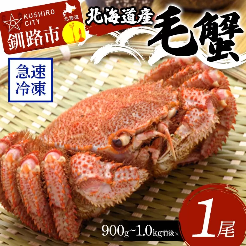 北海道産毛蟹900g〜1.0kg前後×1尾 北海道 カニ 毛ガニ 毛蟹 かに かに味噌 急速冷凍 活蟹 活毛蟹 活毛ガニ F4F-3258