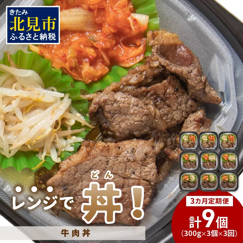 【3ヶ月定期便】レンジで丼！牛肉丼定期便 ( 牛肉 弁当 総菜 冷凍 簡単調理 サガリ カルビ ニノウデ )【999-0164】