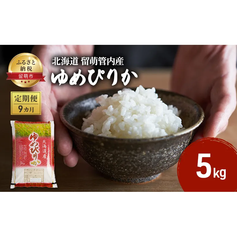 米 定期便 9ヶ月 北海道 ゆめぴりか 5kg 留萌管内産 お米 特A 特A米 こめ コメ おこめ 白米 ふるさと納税米 ふるさと 留萌  定期 お楽しみ 9回