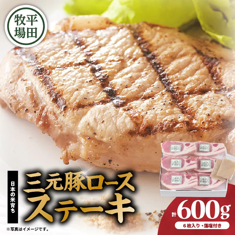 日本の米育ち平田牧場 三元豚ロースステーキ 100g×6（計600g）