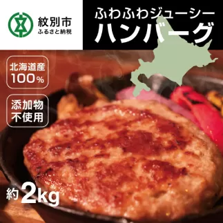 13-182 北海道産100％ハンバーグ約200ｇ×10個 約2000g