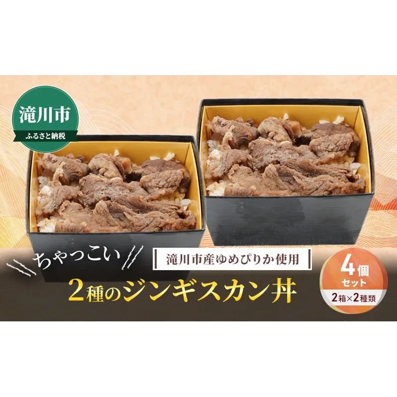 滝川市産ゆめぴりか使用 ＼ちゃっこい／ 2種のジンギスカン丼 4個セット 2箱×2種類 冷凍 小林精肉店 アイマトン 北海道 滝川市