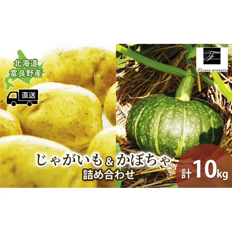 【2024年9月～発送】北海道 富良野市 じゃがいも かぼちゃ 詰め合わせ 計10kg 各5kg ふらの 野菜 いも 数量限定 (フラノプレゼンツ)