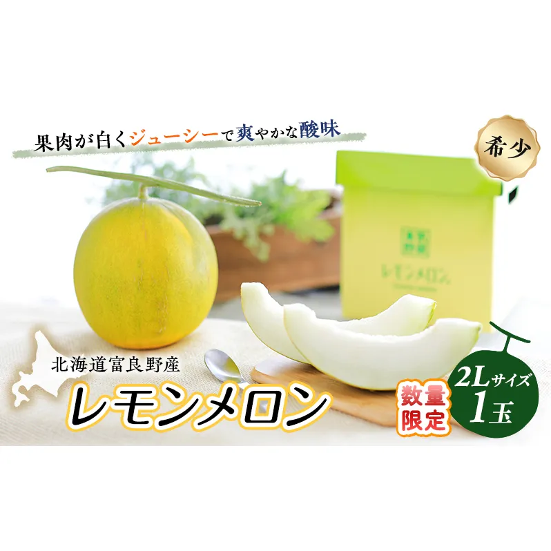 【希少！数量限定先行予約 2025年発送】 レモンメロン 2Lサイズ 1玉 北海道 富良野産 レモン メロン 新品種 富良野市 ふらの お中元 ギフト 水戸青果 送料無料