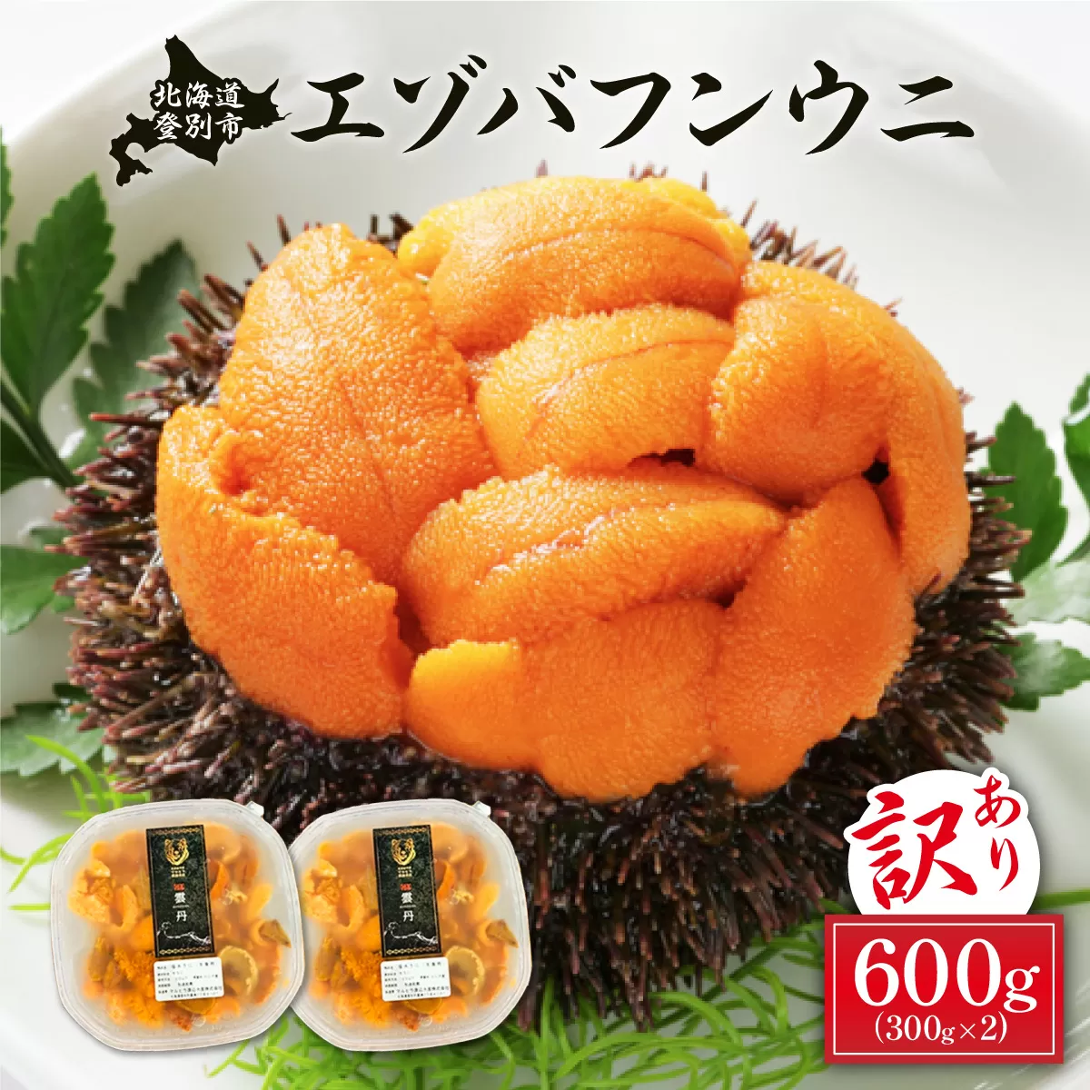 ≪規格外品600g≫無添加　エゾバフンウニ塩水パック600g≪配送期間B≫2024年10月下旬〜11月下旬迄| ふるさと納税 うに 高級 ウニ 雲丹 生ウニ エゾバフンウニ 塩水パック 北海道 登別 ふるさと 人気 送料無料