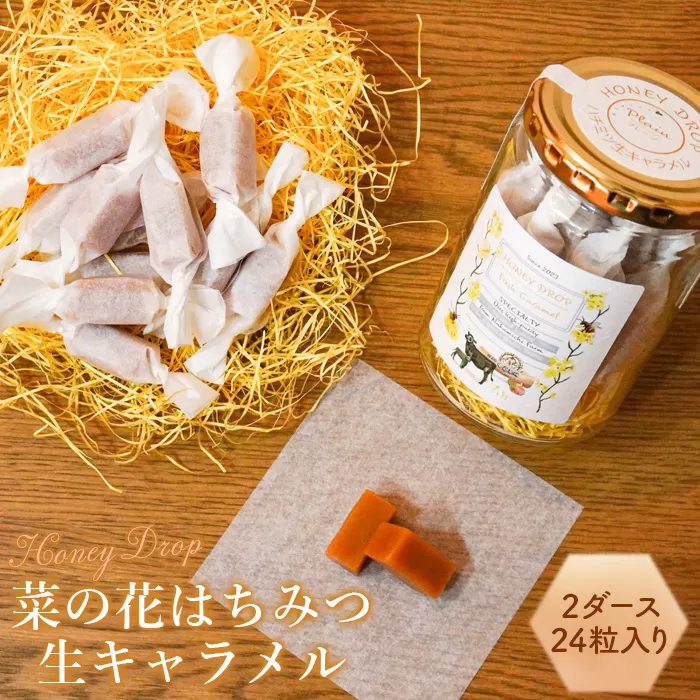 【HONEY DROP】菜の花はちみつ生キャラメル2ダース（24粒入り）《北海道恵庭市》【750001】