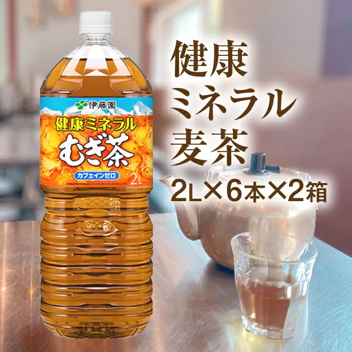 健康ミネラル麦茶2L×6本×2箱《北海道恵庭市》【500004】