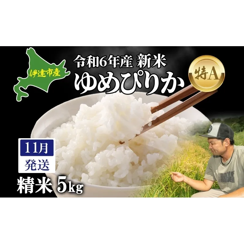  11月発送 令和6年産 新米 ゆめぴりか 5kg 精米 特A ブランド米 お米 うるち米 白 ごはん 炊き立て もちもち 備蓄 保存 ギフト 贈り物 人気 北海道産 お取り寄せ 農園 産地直送 takke farm 送料無料 北海道 