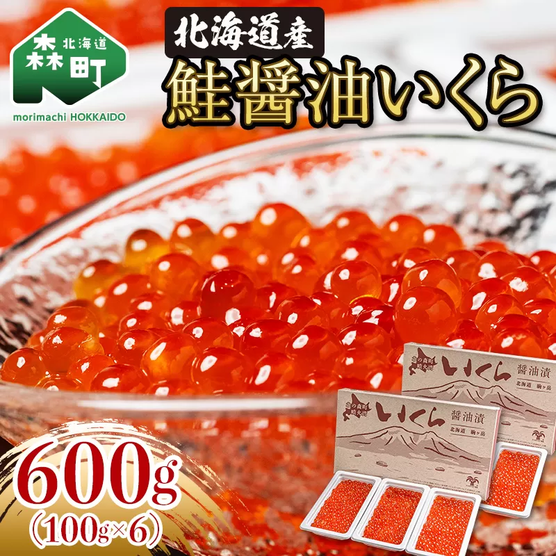 北海道産 鮭 いくら 小分け 600g（100g×6） ＜海鮮問屋　株式会社　瑞宝＞ いくら イクラ 小分け 醤油漬け 森町 いくら醤油漬け しょうゆ漬け 海産物 加工品 ふるさと納税 北海道 mr1-0831