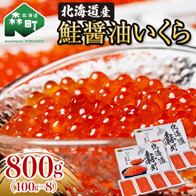 北海道産 鮭 いくら 小分け 800g（100g×8） ＜海鮮問屋　株式会社　瑞宝＞ いくら イクラ 小分け 醤油漬け 森町 いくら醤油漬け しょうゆ漬け 海産物 加工品 ふるさと納税 北海道 mr1-0827