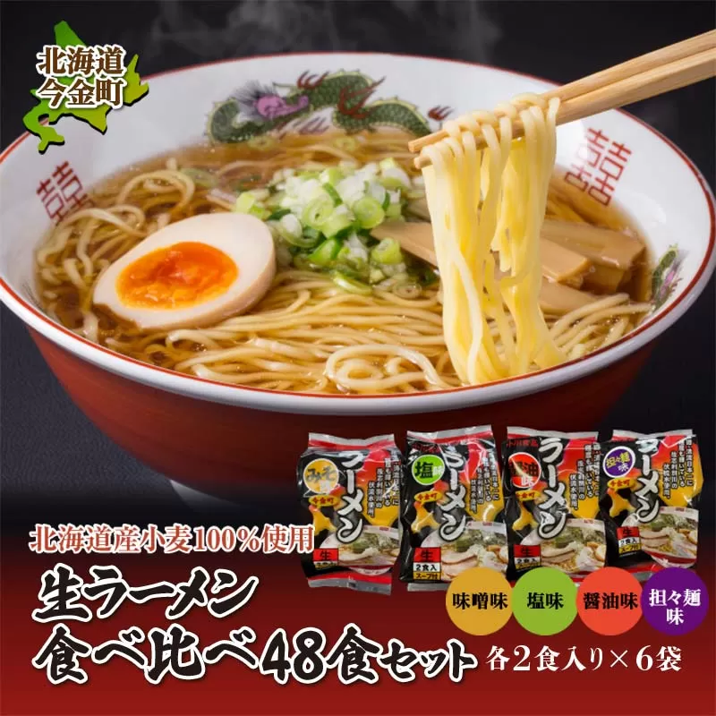 【北海道産小麦100%使用】小川食品自慢の生ラーメン食べ比べ48食セット F21W-370