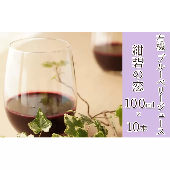 【北のハイグレード食品認定】有機ブルーベリージュース　紺碧の恋　100ml×10本