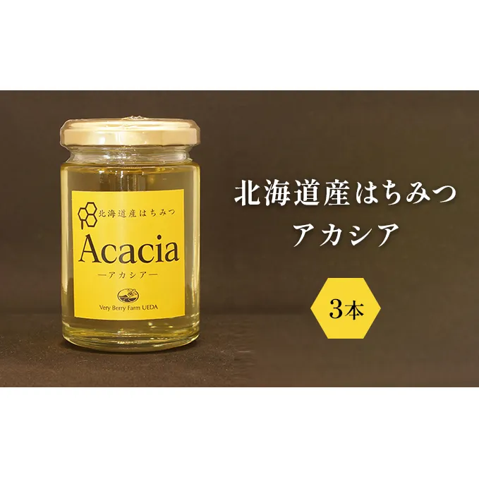 北海道産 はちみつ アカシア 3本セット 蜂蜜