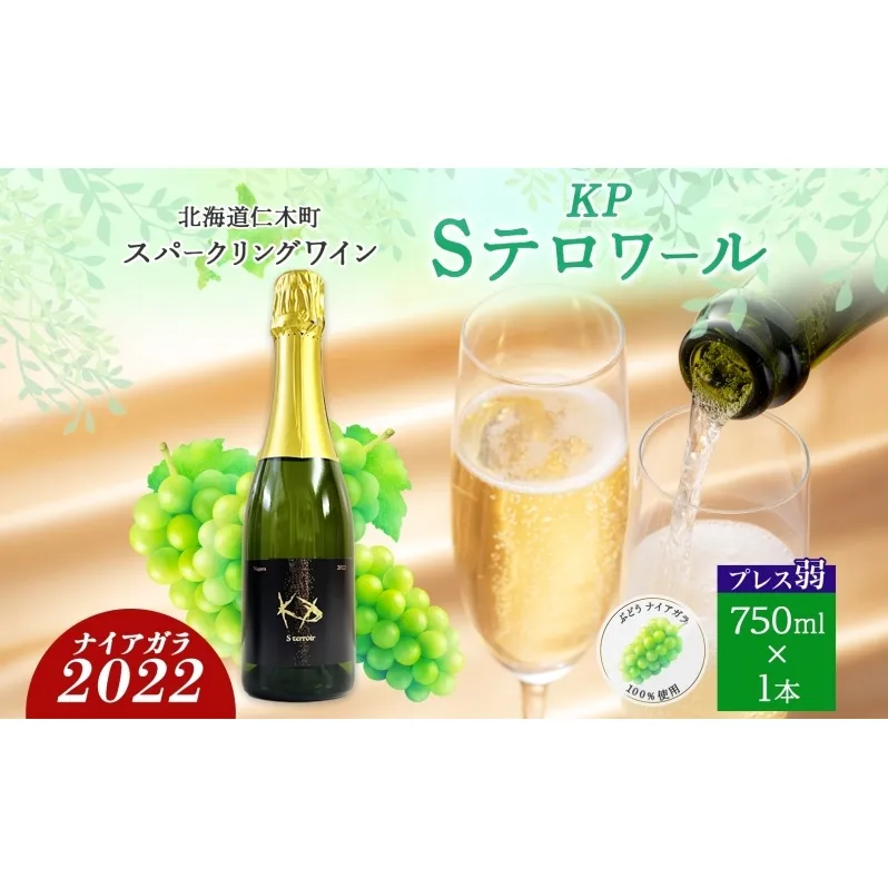 北海道産 スパークリング ワイン 750ml 1本 KPワイン Sテロワール ぶどう ナイアガラ 葡萄 ブドウ 白ワイン 辛口 酒 お酒 贈答 贈り物 お祝い ギフト 記念日 送料無料