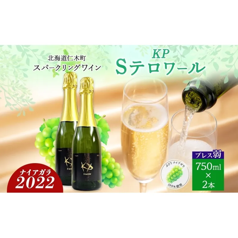 北海道産 スパークリング ワイン 750ml 2本 KPワイン Sテロワール ぶどう ナイアガラ 葡萄 ブドウ 白ワイン 辛口 酒 お酒 贈答 贈り物 お祝い ギフト 記念日 送料無料