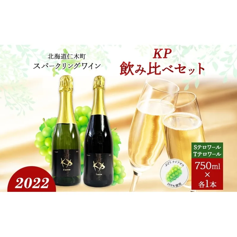 北海道産 スパークリング ワイン 750ml 各1本 KPワイン T S テロワール ぶどう ナイアガラ 葡萄 ブドウ 白ワイン 辛口 酒 お酒 贈答 贈り物 お祝い ギフト 記念日 送料無料