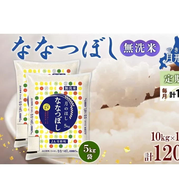 北海道 定期便 12ヵ月連続12回 令和6年産 ななつぼし 無洗米 5kg×2袋 特A 米 白米 ご飯 お米 ごはん 国産 ブランド米 時短 便利 常温 お取り寄せ 産地直送 送料無料 