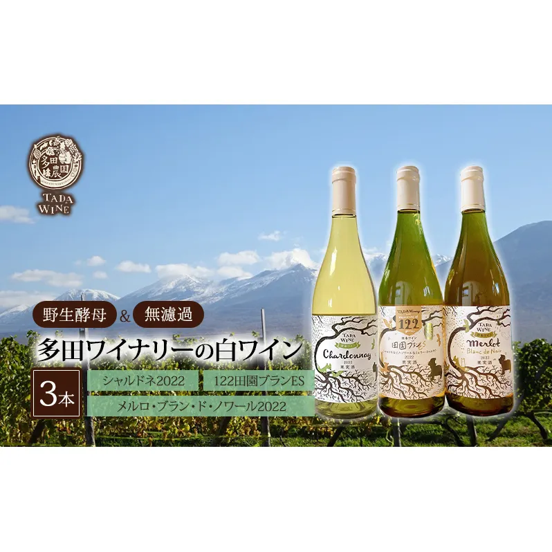 【 野生酵母 ＆ 無濾過 】 北海道 上富良野町 多田ワイナリーの 白ワイン 3本 セット ワイン