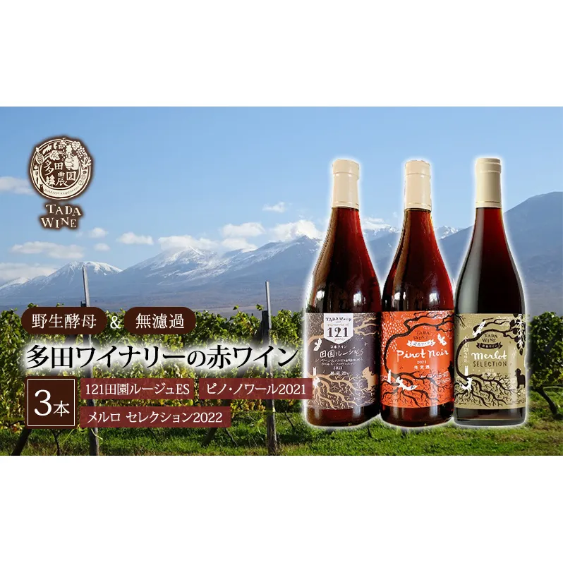 【野生酵母＆無濾過】北海道上富良野町 多田ワイナリーの赤ワイン3本