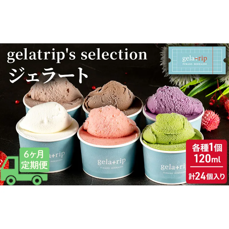 ≪6ヵ月定期便≫gelatrip's selection ジェラート24個BOX