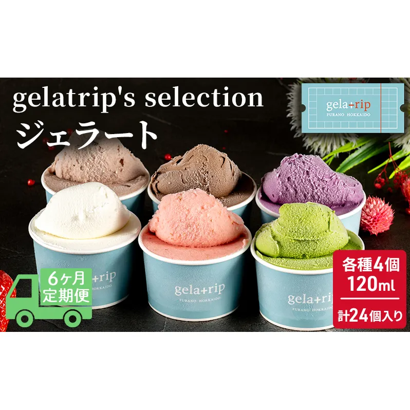 ≪6ヵ月定期便≫gelatrip's selection ジェラート24個BOX