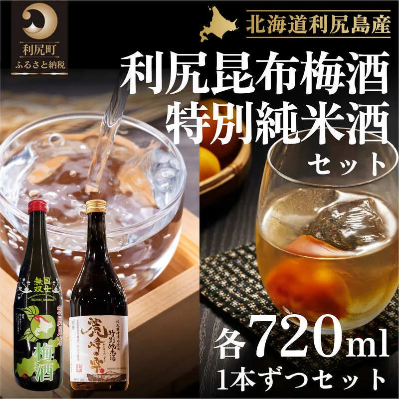 日本酒 金賞受賞 梅酒 北海道 麗峰の雫 特別純米酒 720ml×1本 利尻昆布梅酒 720ml×1本 飲み比べセット お酒 酒 利尻昆布梅酒 飲み比べ セット 辛口 アルコール 飲料