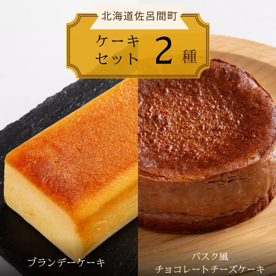 2種のケーキセット（ブランデーケーキ・バスク風チョコレートチーズケーキ） SRMJ053