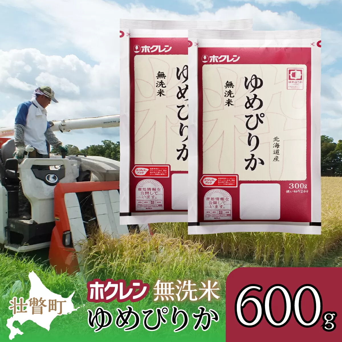 【新米】【令和6年産米】（無洗米600g）ホクレンゆめぴりか  SBTD152