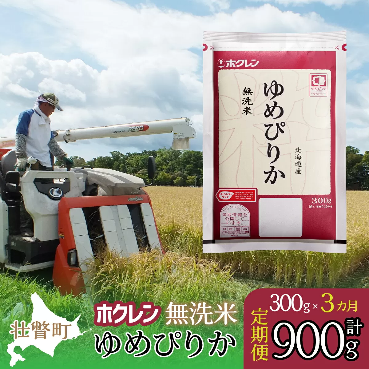 【新米】【令和6年産米】【3ヶ月定期配送】（無洗米300g）ホクレンゆめぴりか SBTD149