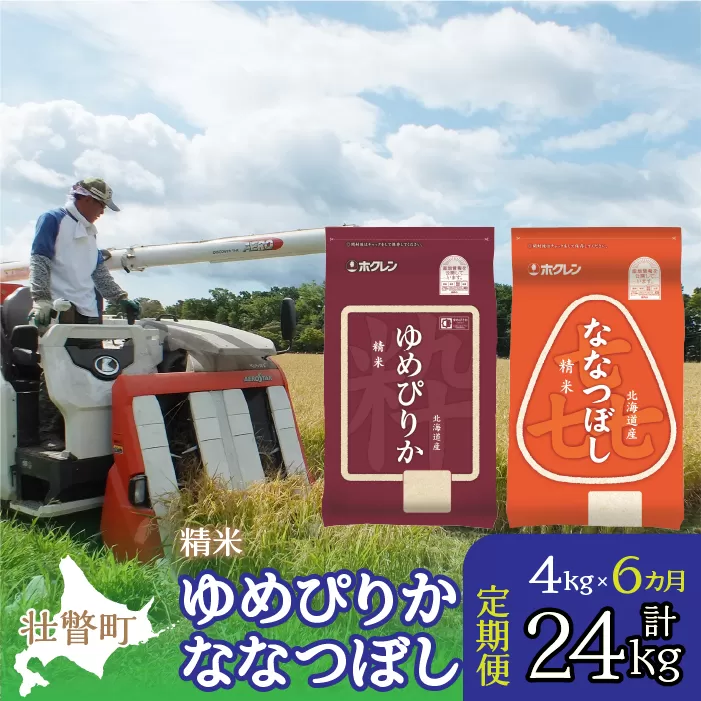 【令和6年産 新米 6ヶ月定期配送】（精米4kg）食べ比べセット（ゆめぴりか、ななつぼし） SBTD128