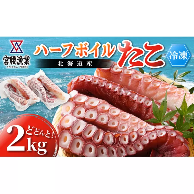 ハーフボイルタコ 2kg 【北海道産】