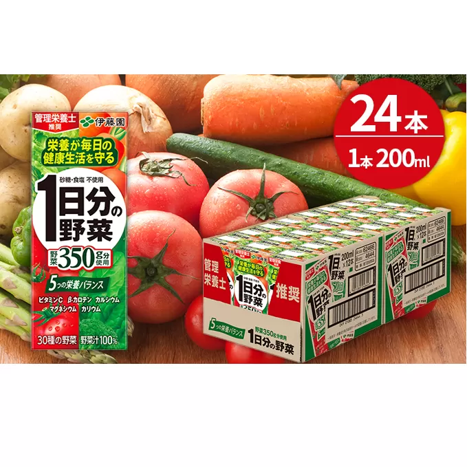 1日分の野菜 200ml × 24本 セット 飲料 野菜 ジュース 小分け パック ジュース ミックスジュース 栄養 健康