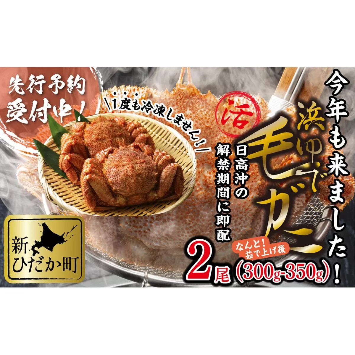 ＜2024年1月から順次発送＞ 北海道産 かに 浜ゆで 毛がに 2尾 計 600g 以上 ＜ 予約商品 ＞ 毛蟹 毛ガニ 北海道 冷蔵 毛蟹 毛ガニ けがに かに 蟹 カニ かに味噌 カニ味噌 新鮮 旬 ボイル 浜茹で 海鮮 海産物 新鮮 旬 魚介 蟹味噌 みそ 新ひだか町