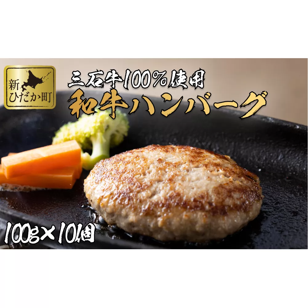 北海道産 黒毛和牛 みついし牛 ハンバーグ 計 1kg （ 100g × 10個 ）