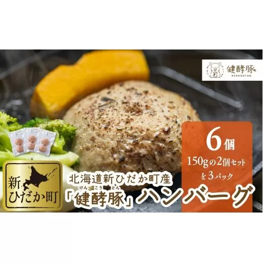 北海道産 健酵豚 ハンバーグ 計 900g (150g ×6個) 