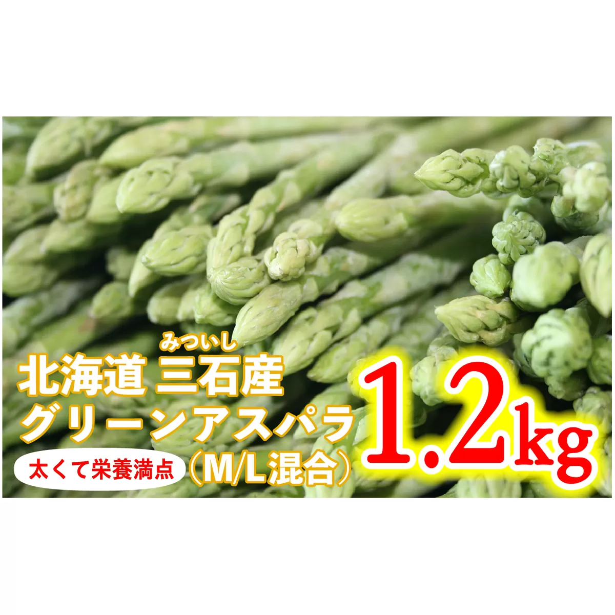 北海道産 グリーンアスパラ M / L 混合 1.2kg ＜数量限定＞