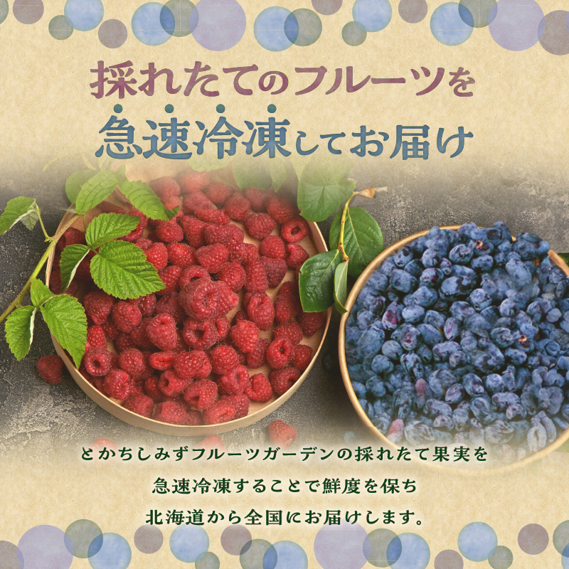 2025年発送先行予約！】とかちしみず フルーツガーデン の ハスカップ 450g & ラズベリー 300g セット 【 計750g 詰め合わせ  ハスカップ ラズベリー 冷凍ハスカップ フランボワーズ 木苺 生 果物 フルーツ ジャム 甘酸っぱい 冷凍 お取り寄せ 北海道 清水町 】｜清水町  ...