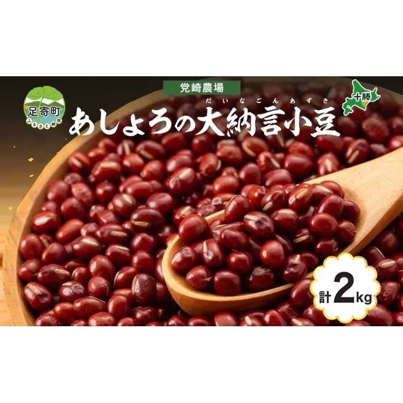 北海道 令和5年産 大納言小豆 1kg×2袋 計2kg 大納言 小豆 あずき 豆 まめ マメ 国産 十勝 和菓子 甘味 餡 ぜんざい おはぎ 赤飯 常温 お取り寄せ 党崎農場 送料無料