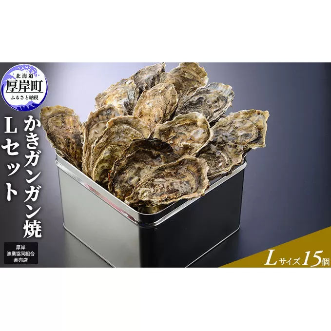 【厚岸漁協直売店特製】 かきガンガン焼 Lセット 15個 北海道 牡蠣 カキ かき  生牡蠣 殻付 