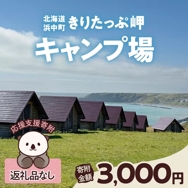 【返礼品なし】浜中町『きりたっぷ岬キャンプ場』3,000円　応援支援寄附_H0028-003