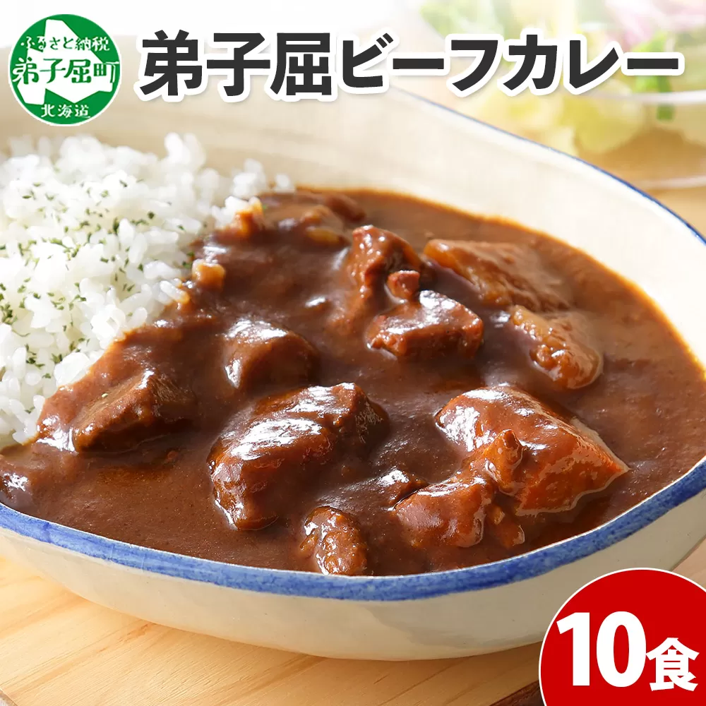 507.ビーフカレー 10個 セット 中辛 牛肉 業務用 レトルトカレー レトルト食品 野菜 備蓄 まとめ買い 20000円 北海道 弟子屈町