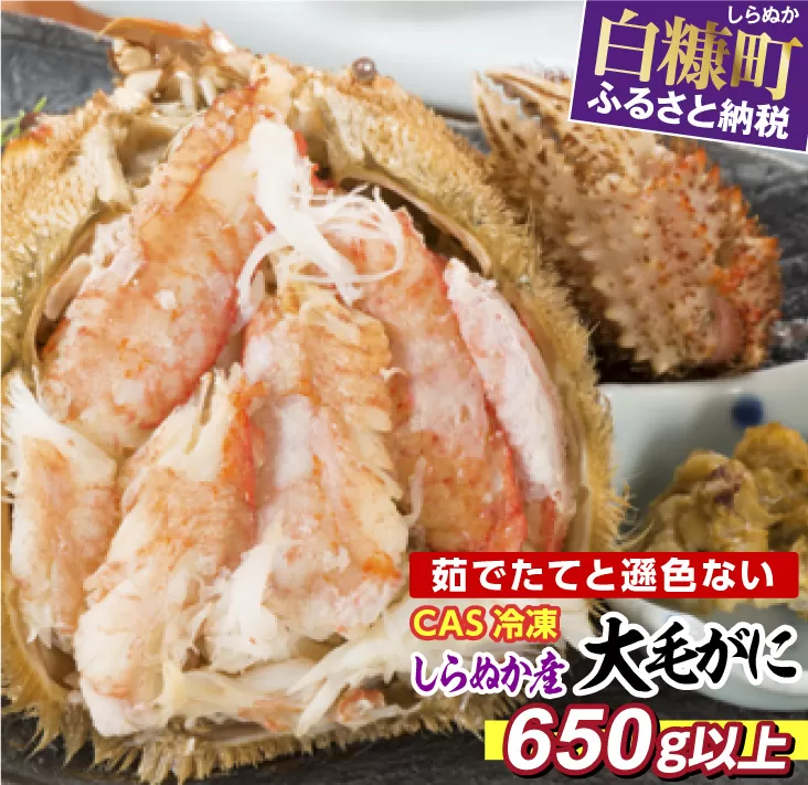 しらぬか産 CAS冷凍大サイズ毛がに【650g以上】