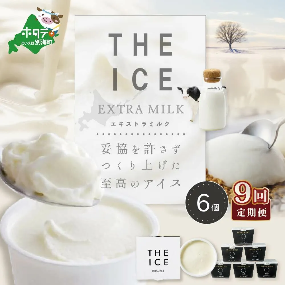 【毎月定期便】【THE ICE】エキストラミルク6個×9ヵ月定期便【be003-1065-100-9】（J FARM AMUSE 株式会社）
