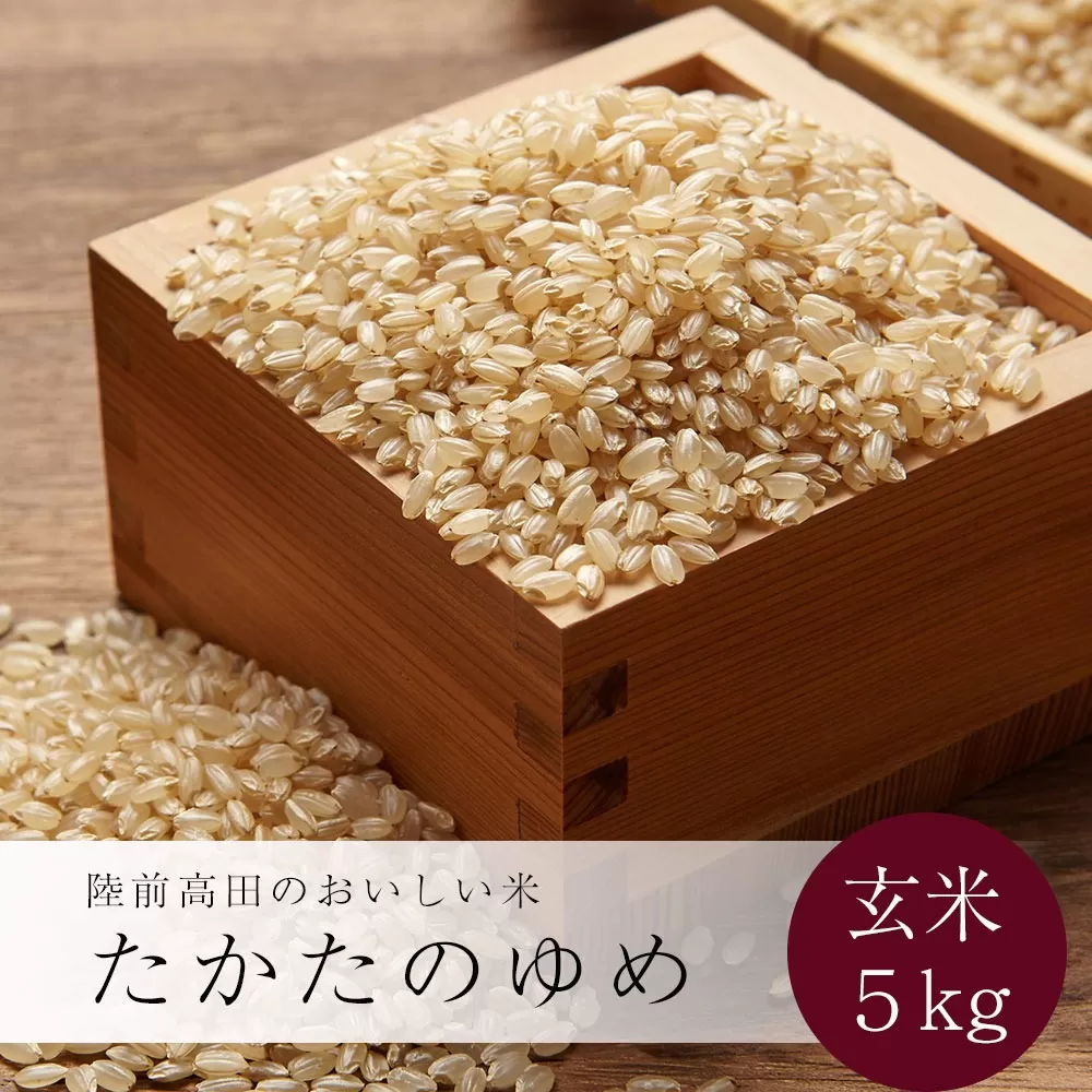 令和6年産 新米 玄米 5kg 〈 品種：たかたのゆめ 〉【 オリジナル ブランド米 冷めてもおいしい お弁当 おにぎり ギフト 】