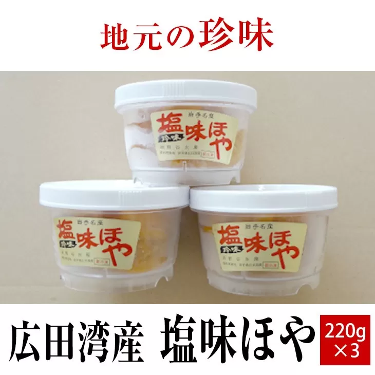 【広田湾産】塩味ほや220g×3個セット 【 ホヤ 海鞘 海のパイナップル おためし 海産物 冷凍 人気 岩手 陸前高田 】