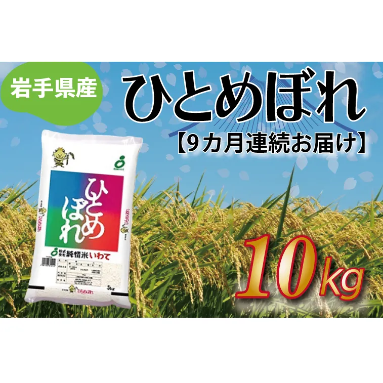 ★令和6年産★【9ヶ月定期便】ひとめぼれ10kg 岩手県産 (AE180)