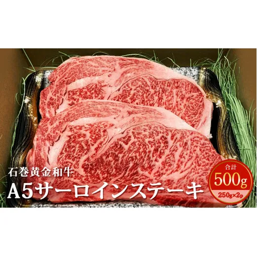 石巻黄金和牛 A5ランク サーロインステーキ 500g（約250g×2）