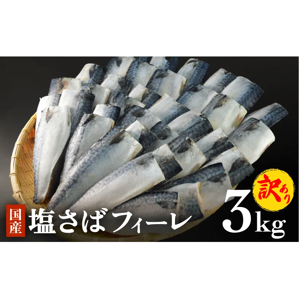 さば 〈 訳あり 〉 国産 塩さば フィーレ 3kg 冷凍 さば 切身 フィレ 鯖 わけあり 不揃い 急速冷凍 新鮮 魚 青魚 鯖フィレ サバフィーレ 塩鯖 さば 切り身 焼き魚 焼魚 おかず 宮城県 石巻市